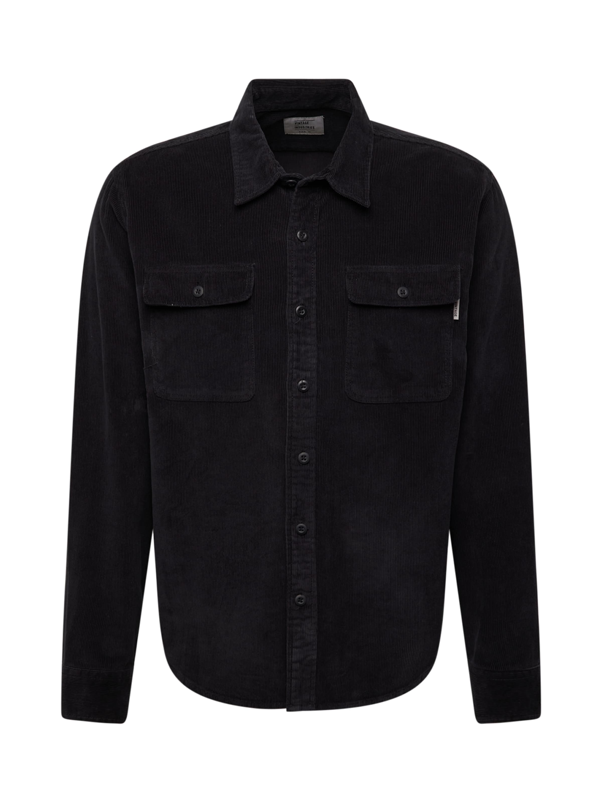 Vintage Industries Regular Fit Skjorte 'Brix' i sort: forside