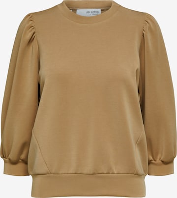 SELECTED FEMME - Sweatshirt 'Tenny' em castanho: frente