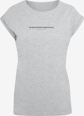 Merchcode T-Shirt 'WD - Believe In Yourself' in Grau: predná strana