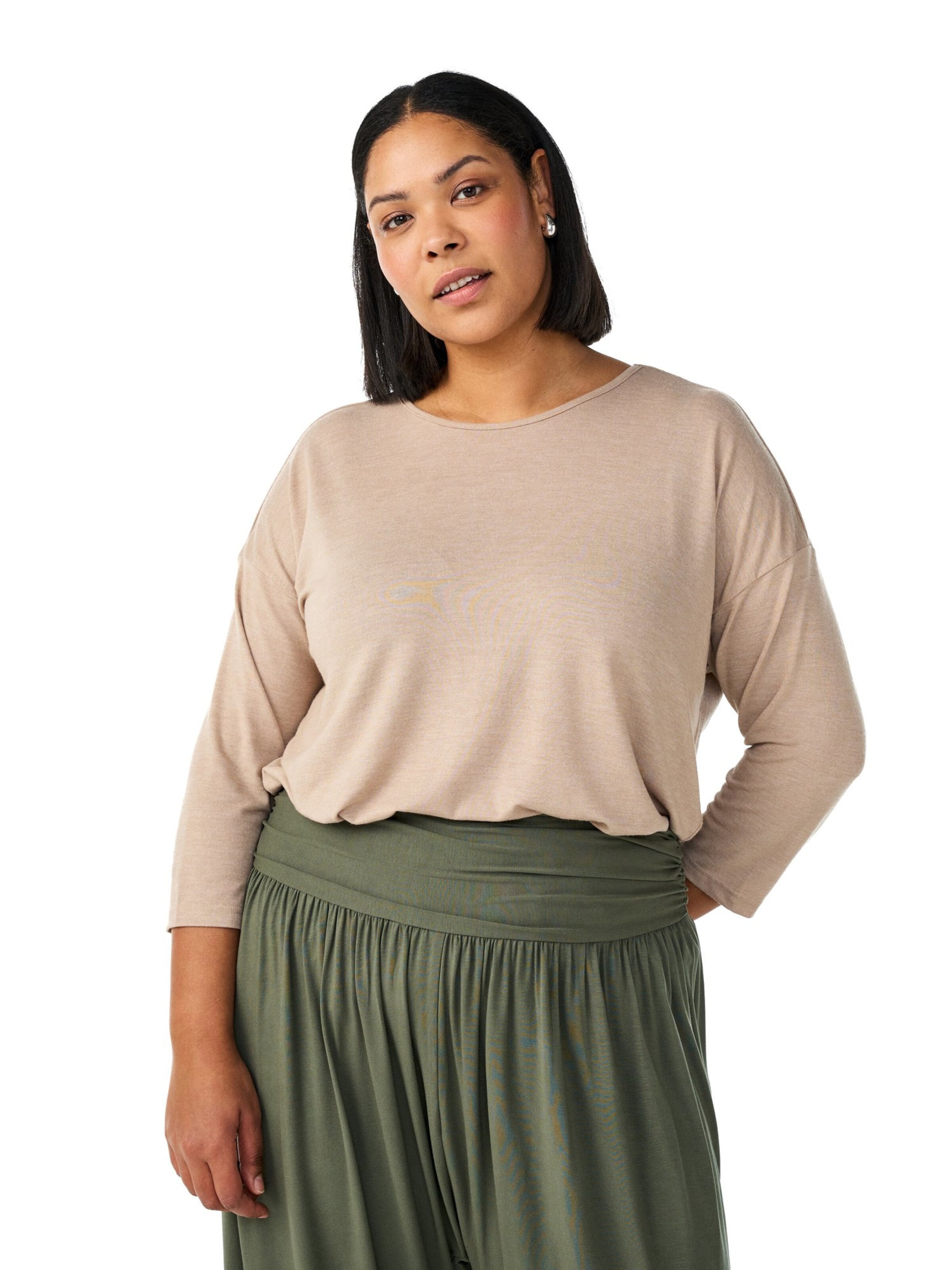 Tricou 'Flosery' de la Zizzi pe bej