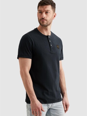 PME Legend Regular Fit Skjorte 'Henley T-shirt with badge' i blå: forside
