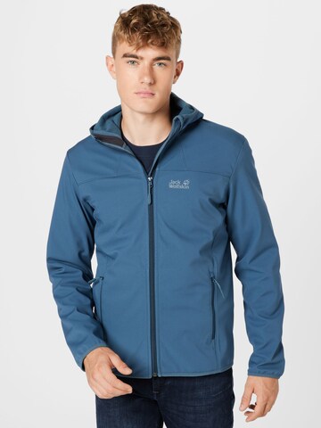 JACK WOLFSKIN Softshelljacke 'NORTHERN POINT' in Blau: Vorderseite