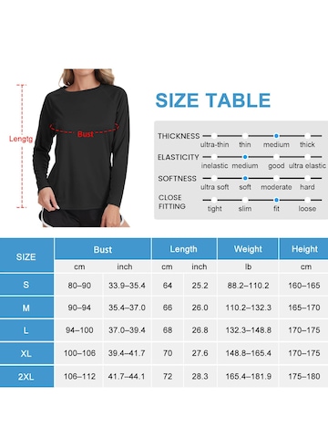 MEETWEE Sporttop 'UV Protection Shirt' in Zwart