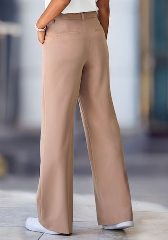 LASCANA - Loosefit Pantalón de pinzas en beige