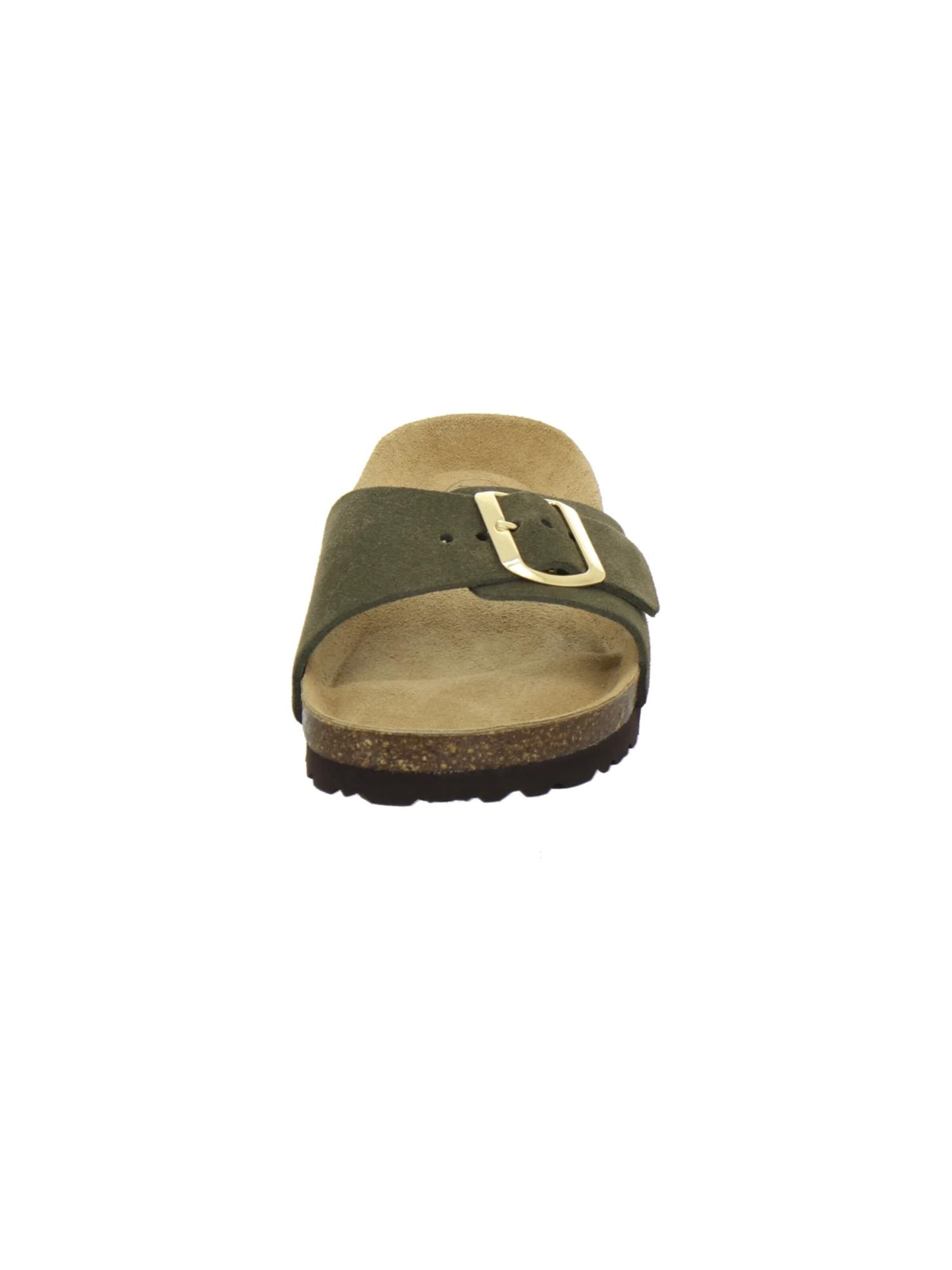 AFS-Schuhe - Zapatos abiertos 'Pantoletten Damen Einschnaller moos' en verde