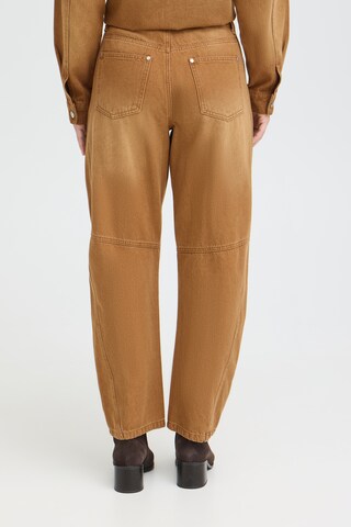 Pulz Barrel Jeans in Brown