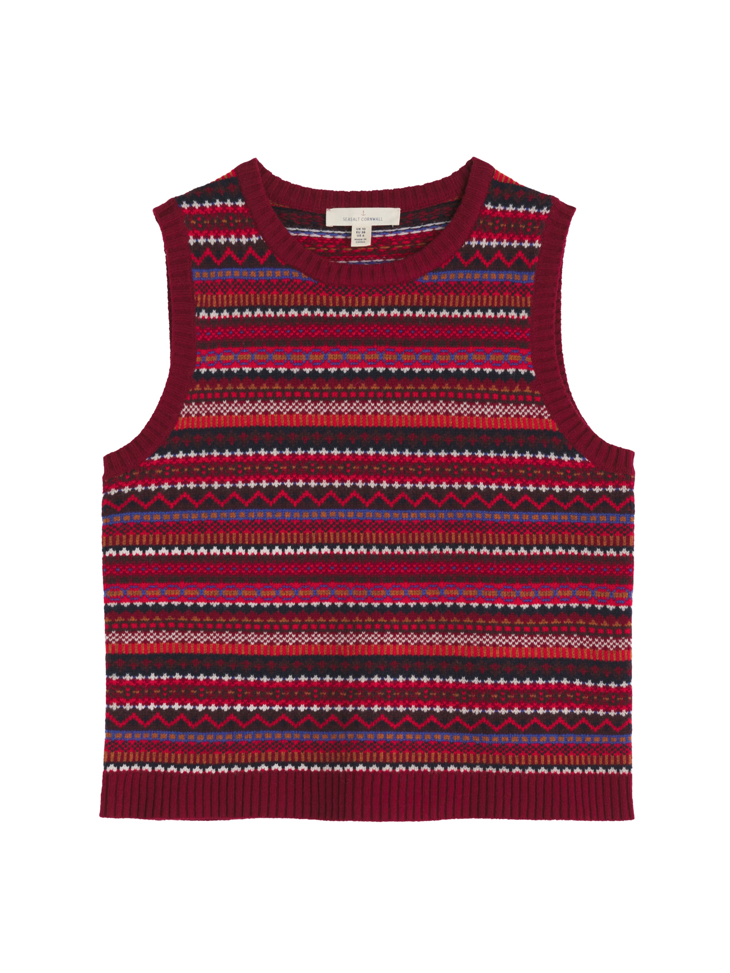 Seasalt Cornwall Strickweste ' Percella Cove' ' in Rot: Vorderseite