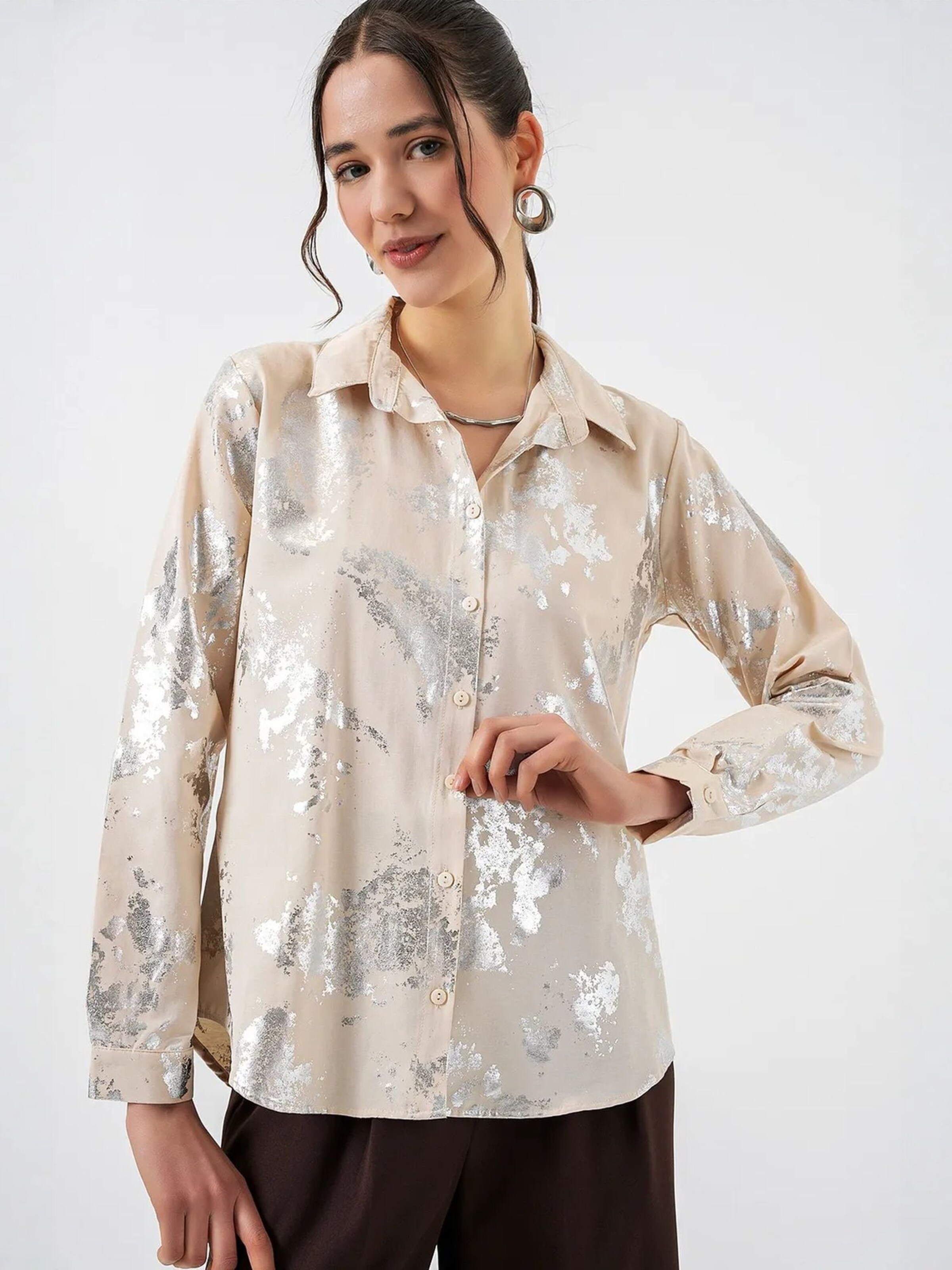 T-shirt Bigdart en beige : devant