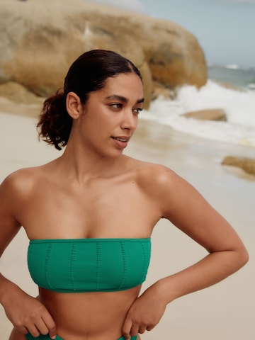 self. Bandeau Bikini Top in Green: front