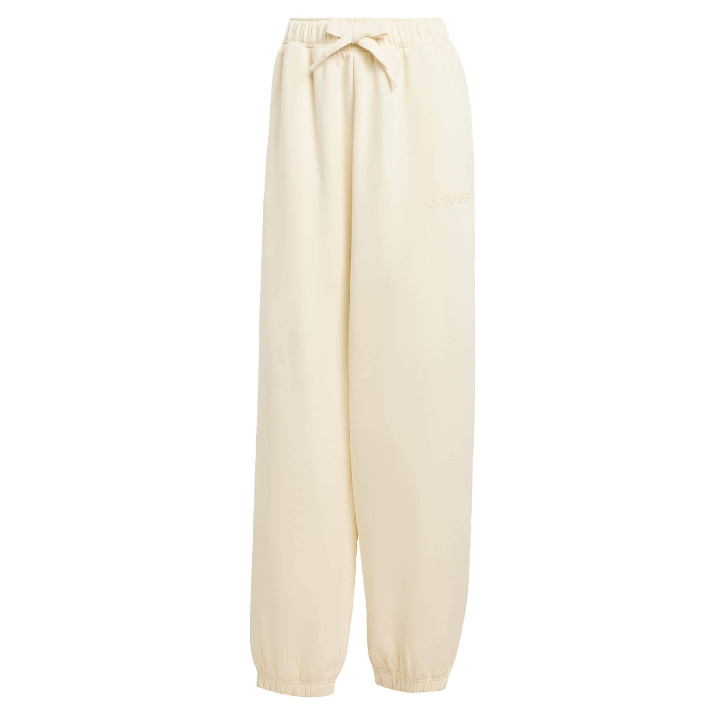 balta ADIDAS ORIGINALS Laisvas Sportinės kelnės 'Essentials': priekis