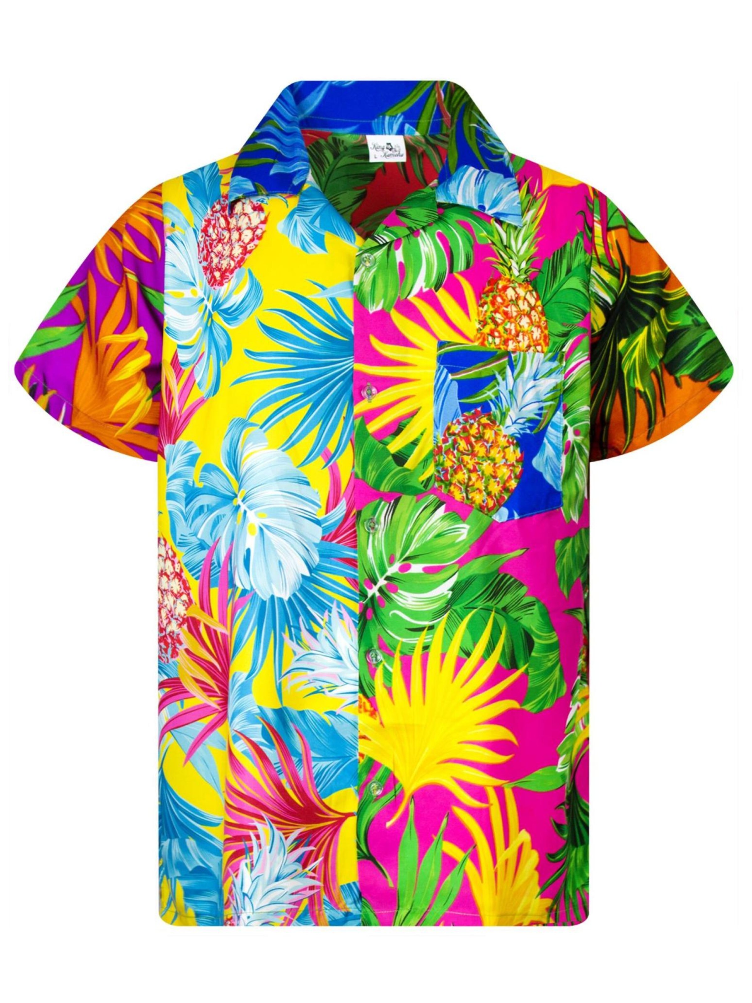 King Kameha Hemd 'Pineapple Leaves'‌‌‌‌‌‌‌‌‌ in Mischfarben: Vorderseite