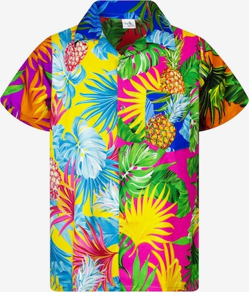 King Kameha Shirt 'Pineapple Leaves' in Mischfarben: Vorderseite