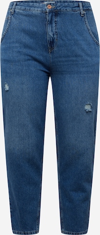 ONLY Curve Regular Jeans 'TROY' in Blauw: voorkant