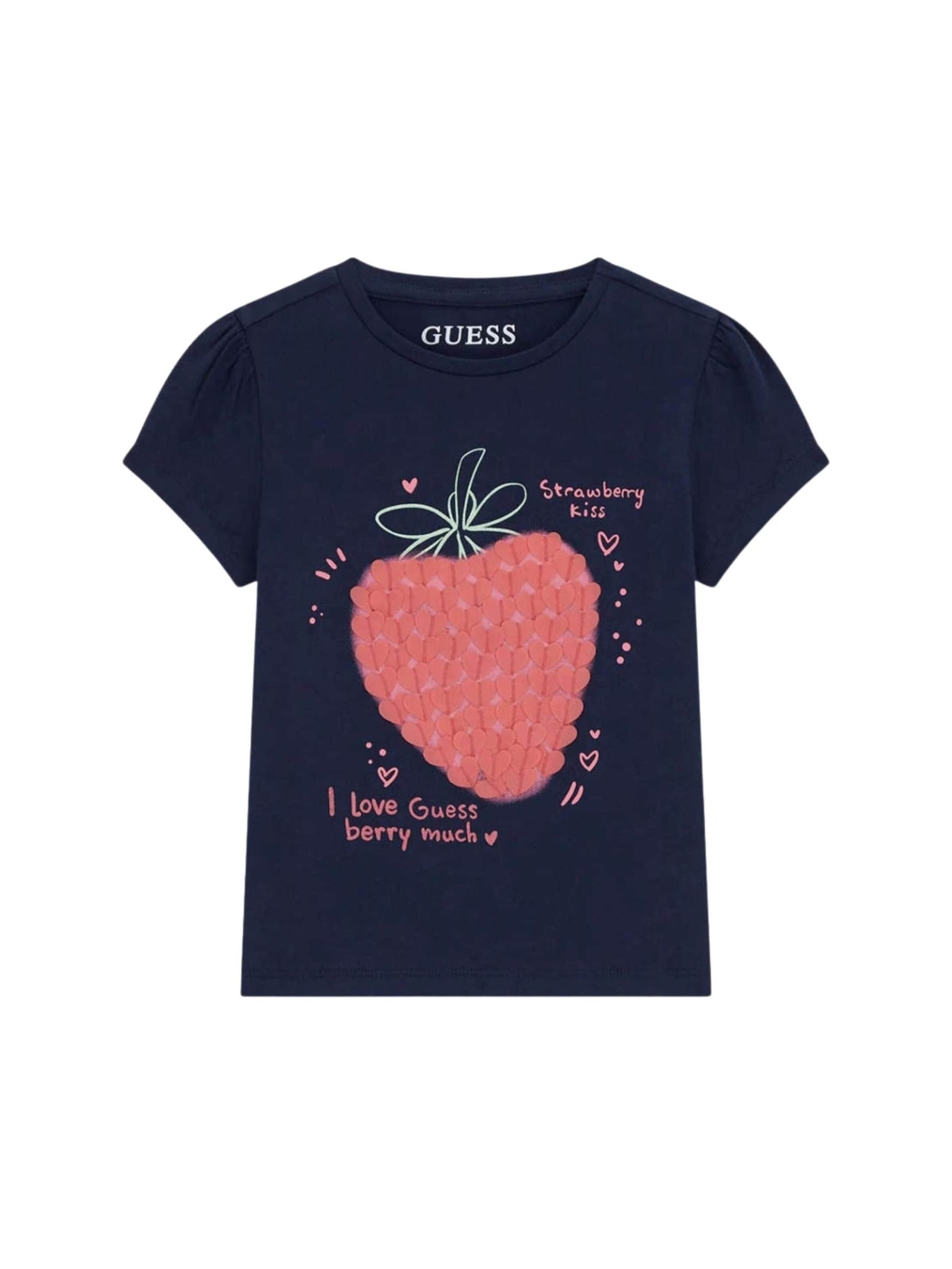 GUESS KIDS Koszulka 'GUESS KIDS SS T-SHIRT T-SHIRT' w kolorze niebieski: przód
