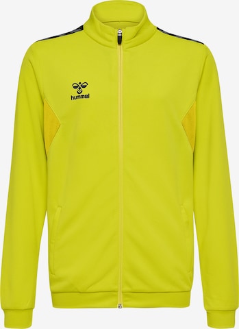 Hummel Athletic Zip-Up Hoodie in Yellow: front