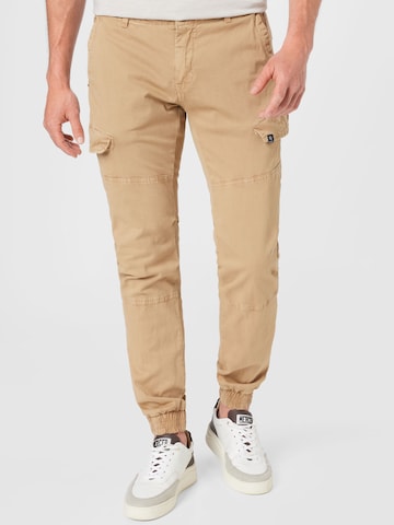 GARCIA Slimfit Cargobroek in Bruin: voorkant