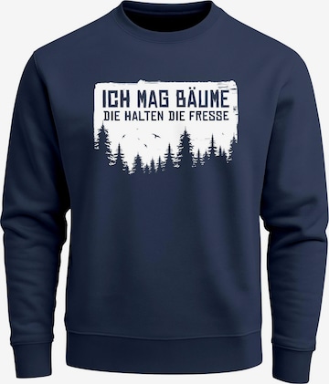 Neverless Sweatshirt 'Ich mag Bäume' in Blue: front