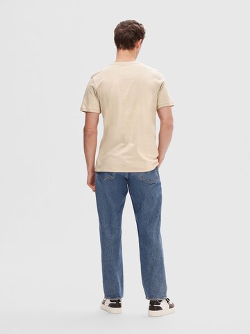 SELECTED HOMME T-Shirt 'Aspen' in Braun