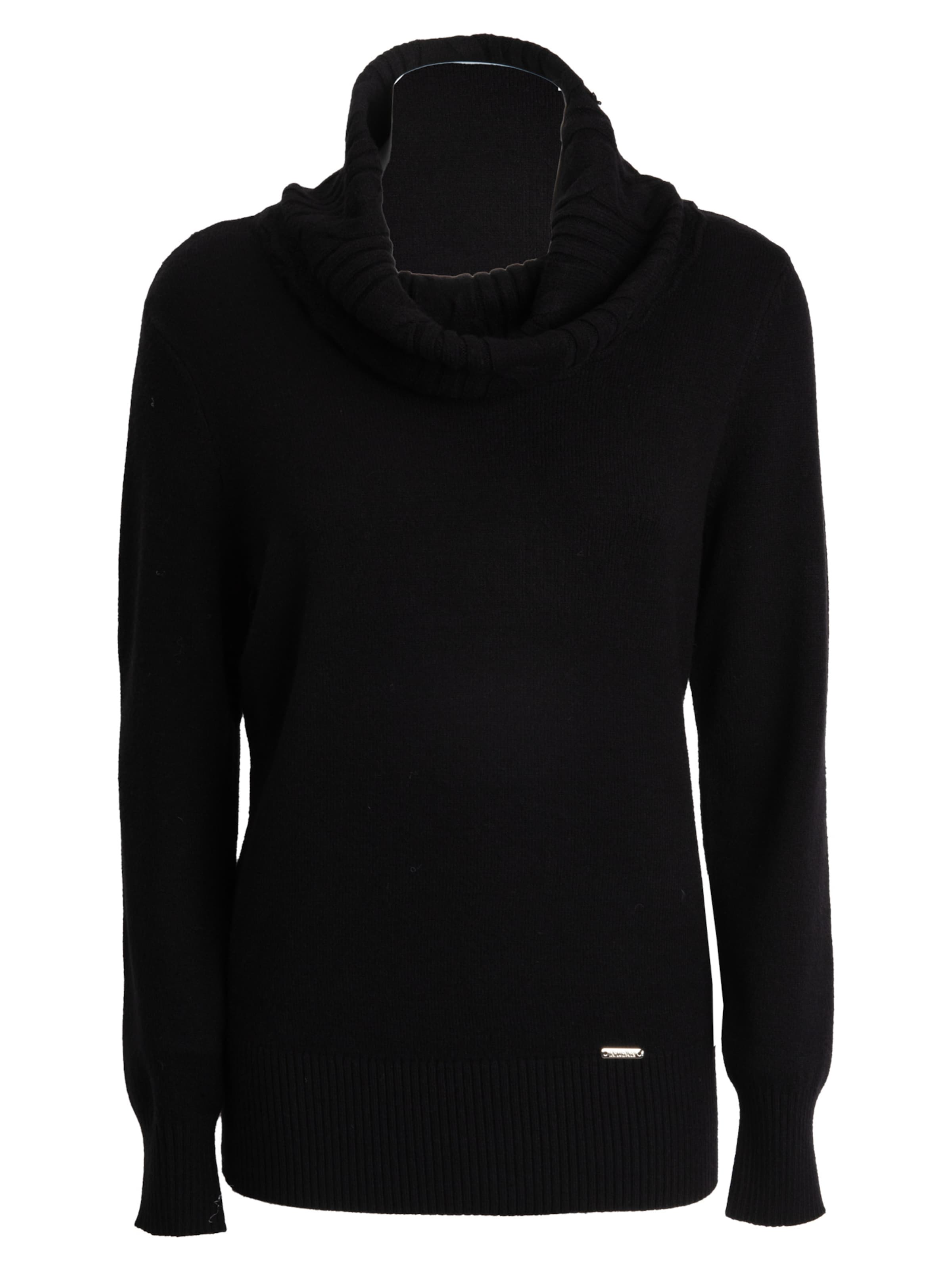 Influencer Pullover in Schwarz: Vorderseite
