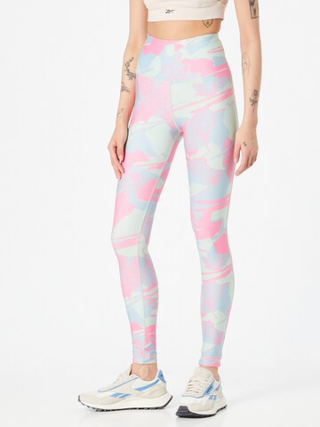 Reebok - Skinny Calças de desporto 'Workout Ready' em mistura de cores: frente