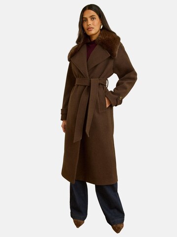 love & roses Between-Seasons Coat in Brown: front