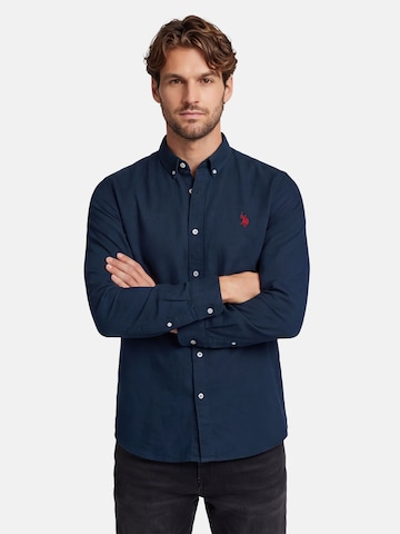 U.S. POLO ASSN. Regular fit Button Up Shirt in Blue: front