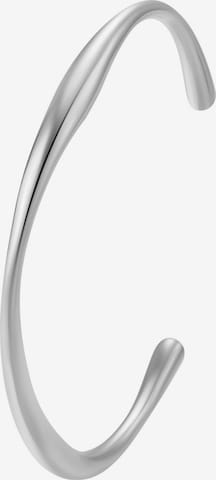 Hey Happiness Bracelet 'Curve Bangle' in Silver: front