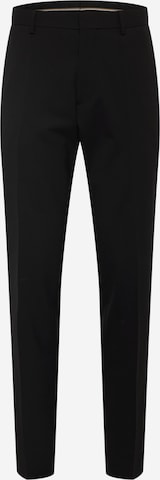 BOSS Black Regular Trousers with creases 'Lenon' in Black: front