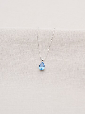 LUUK LIFESTYLE Kette 'LUUK LIFESTYLE Halskette "Kristall Hellblau"'‌‌ in Silber: Vorderseite