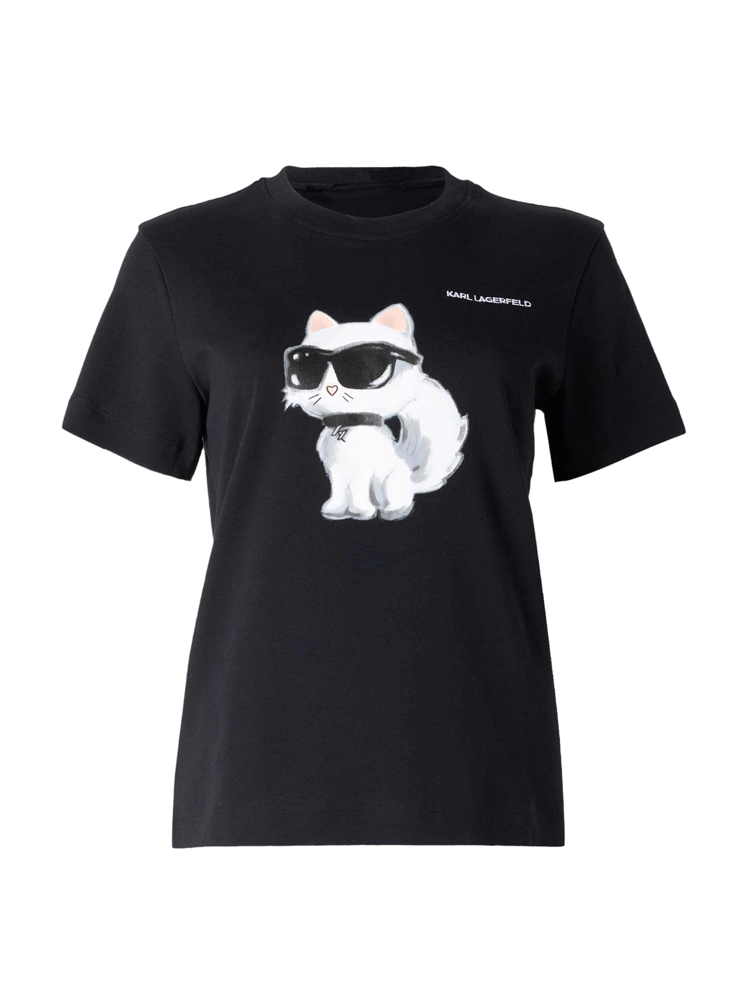 Karl Lagerfeld T-Shirt 'IKON AQUARELLE C' in Schwarz: Vorderseite