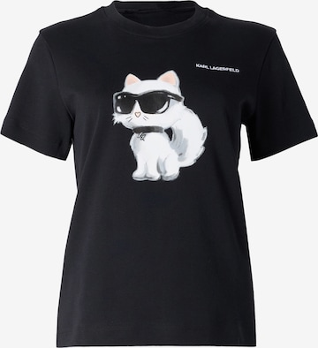 Karl Lagerfeld T-Shirt 'IKON AQUARELLE C' in Schwarz: Vorderseite
