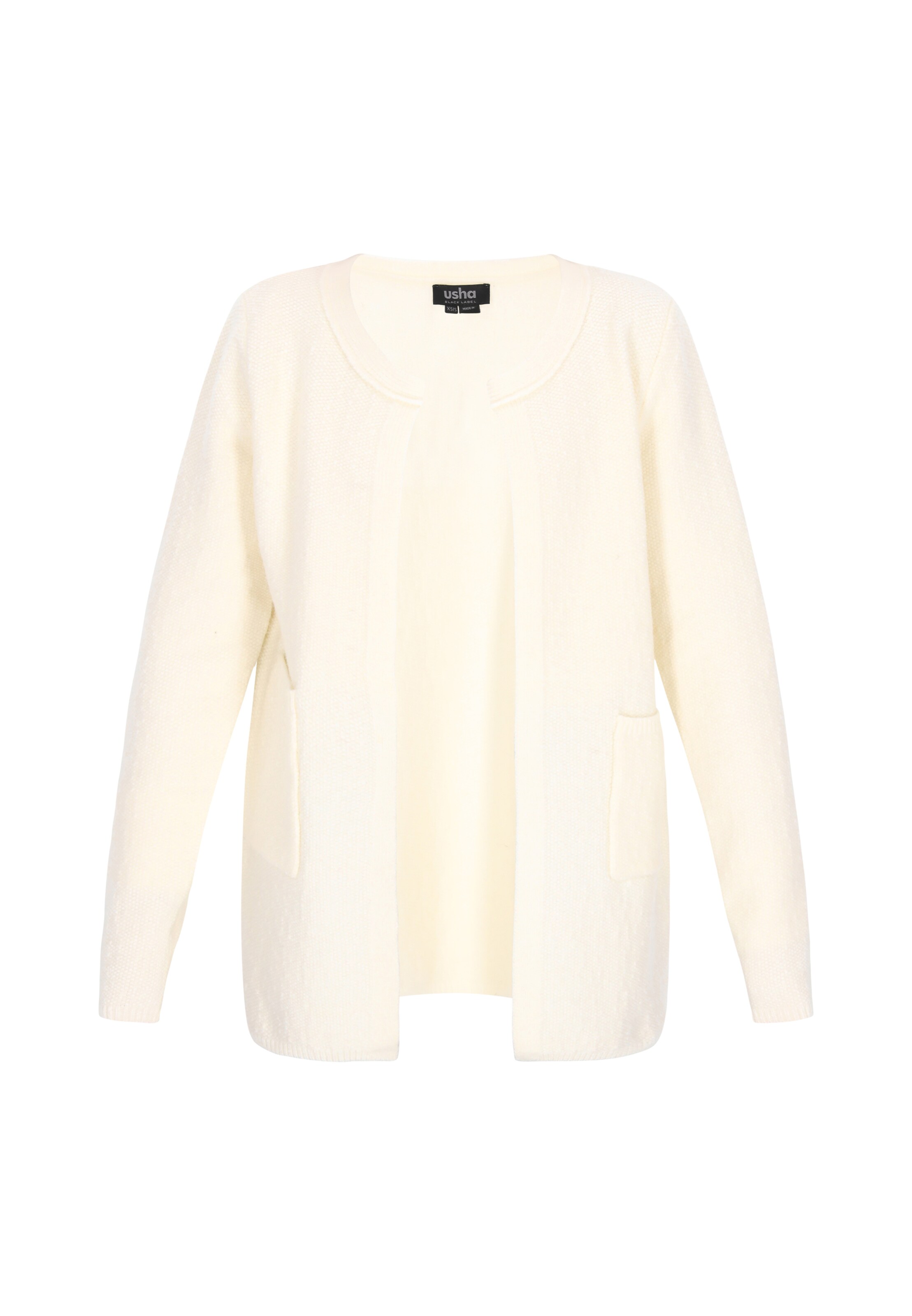 Cardigan usha BLACK LABEL en blanc : devant