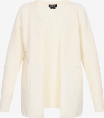 Cardigan usha BLACK LABEL en blanc : devant