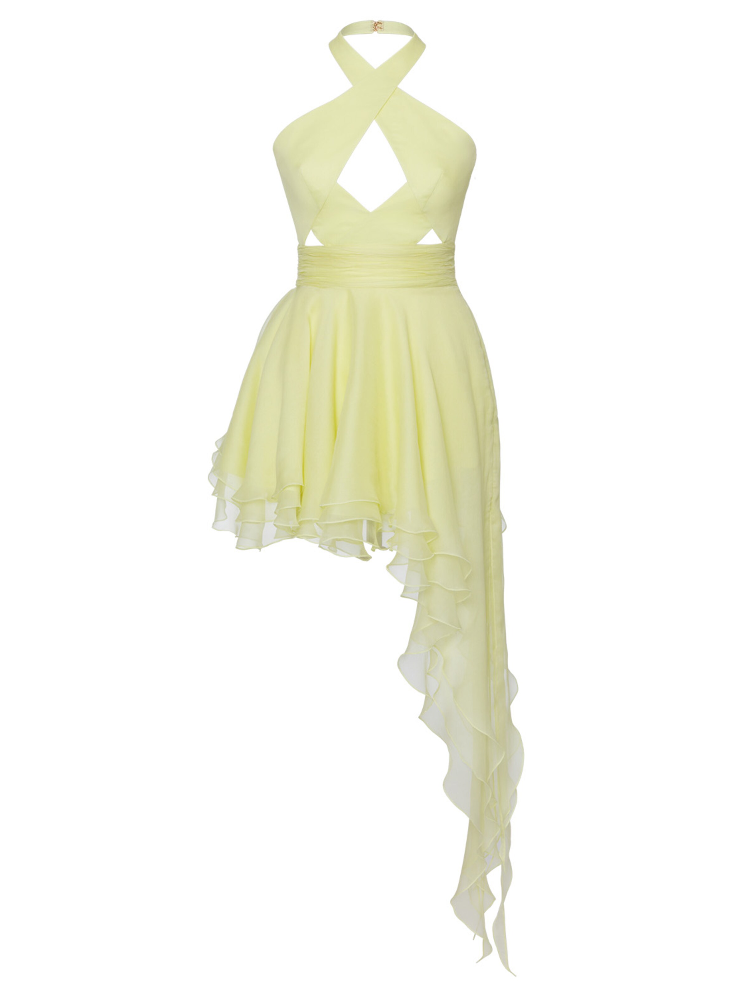 Robe de cocktail 'Pantha' Anse Victorin en jaune : devant