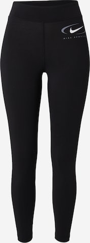 Skinny Leggings 'Swoosh' Nike Sportswear en noir : devant