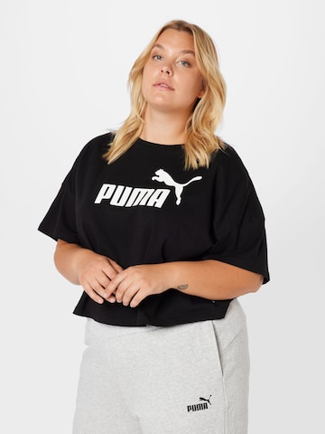 PUMA Λειτουργικό μπλουζάκι 'Plus' σε μαύρο: μπροστά