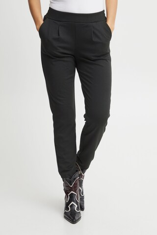 b.young Tapered Pleat-Front Pants 'Rizetta' in Black: front