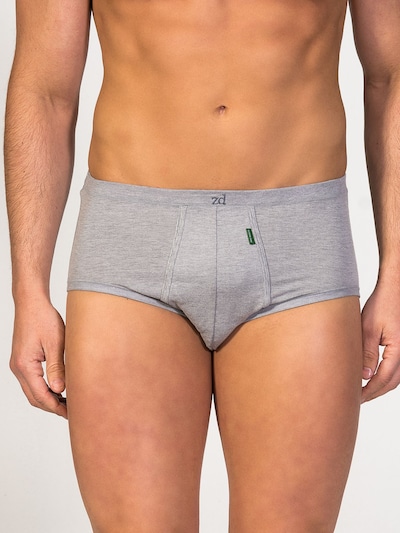 zd ZERO DEFECTS Slip 'Senior Fly Front Brief' in grau, Produktansicht
