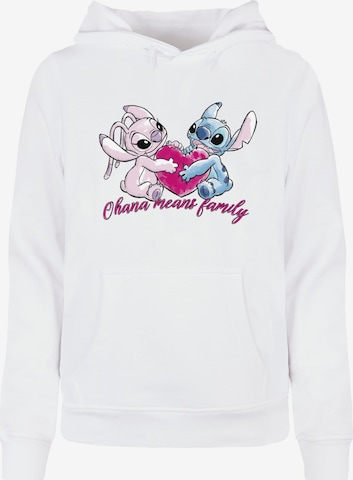 ABSOLUTE CULT Sweatshirt 'Lilo And Stitch - Ohana Heart' in White: front