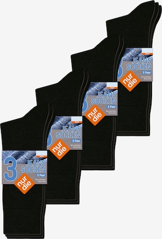 Nur Die Freizeitsocken ' Jeans Socken ' in Schwarz: Vorderseite