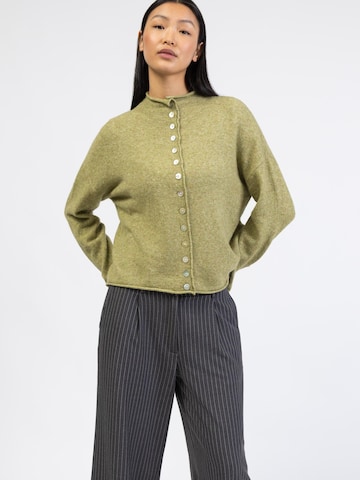 BROKE + SCHÖN Knit Cardigan 'Strickjacke mit Stehkragen' in Green