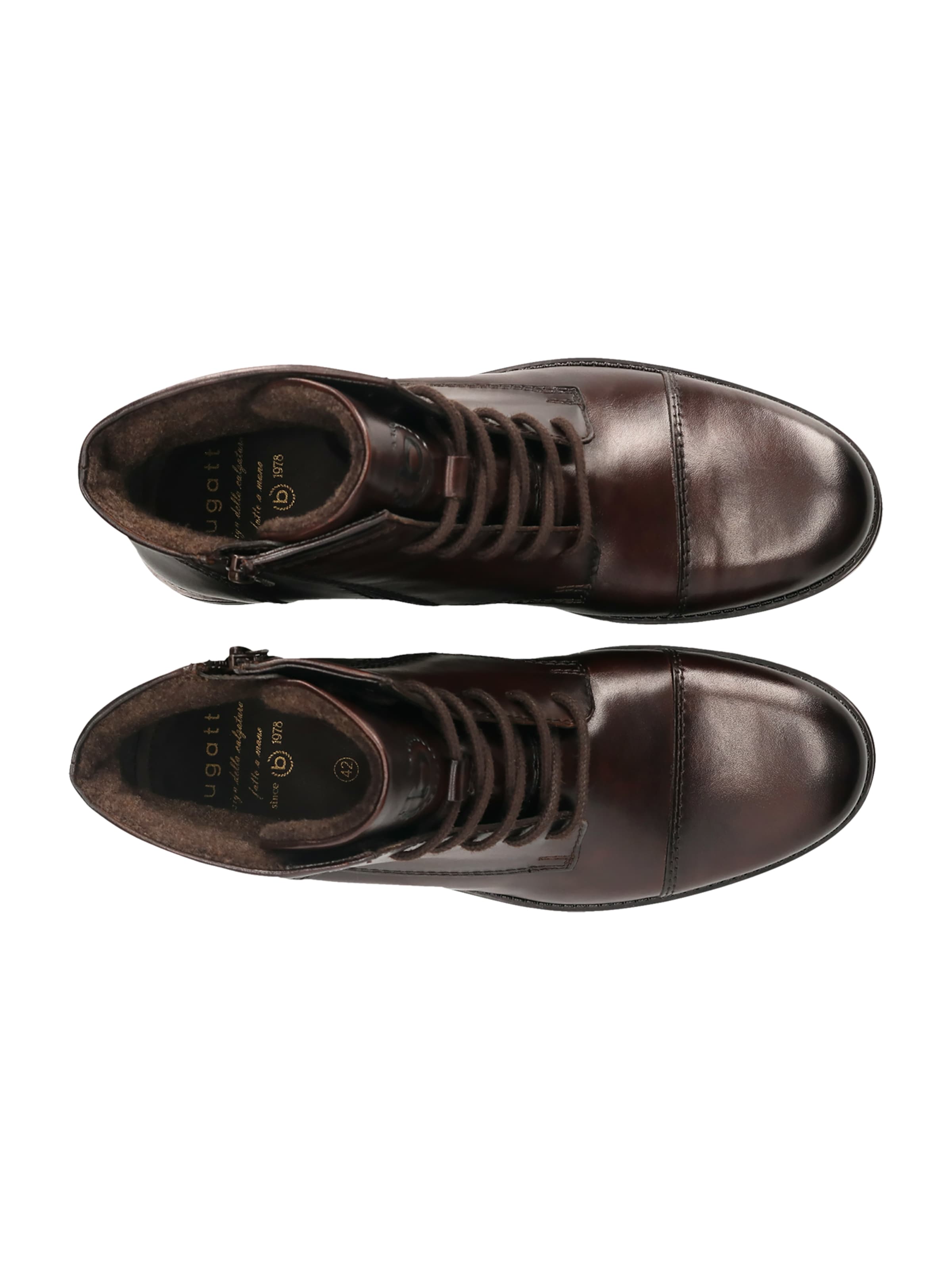 Boots stringati di bugatti in marrone