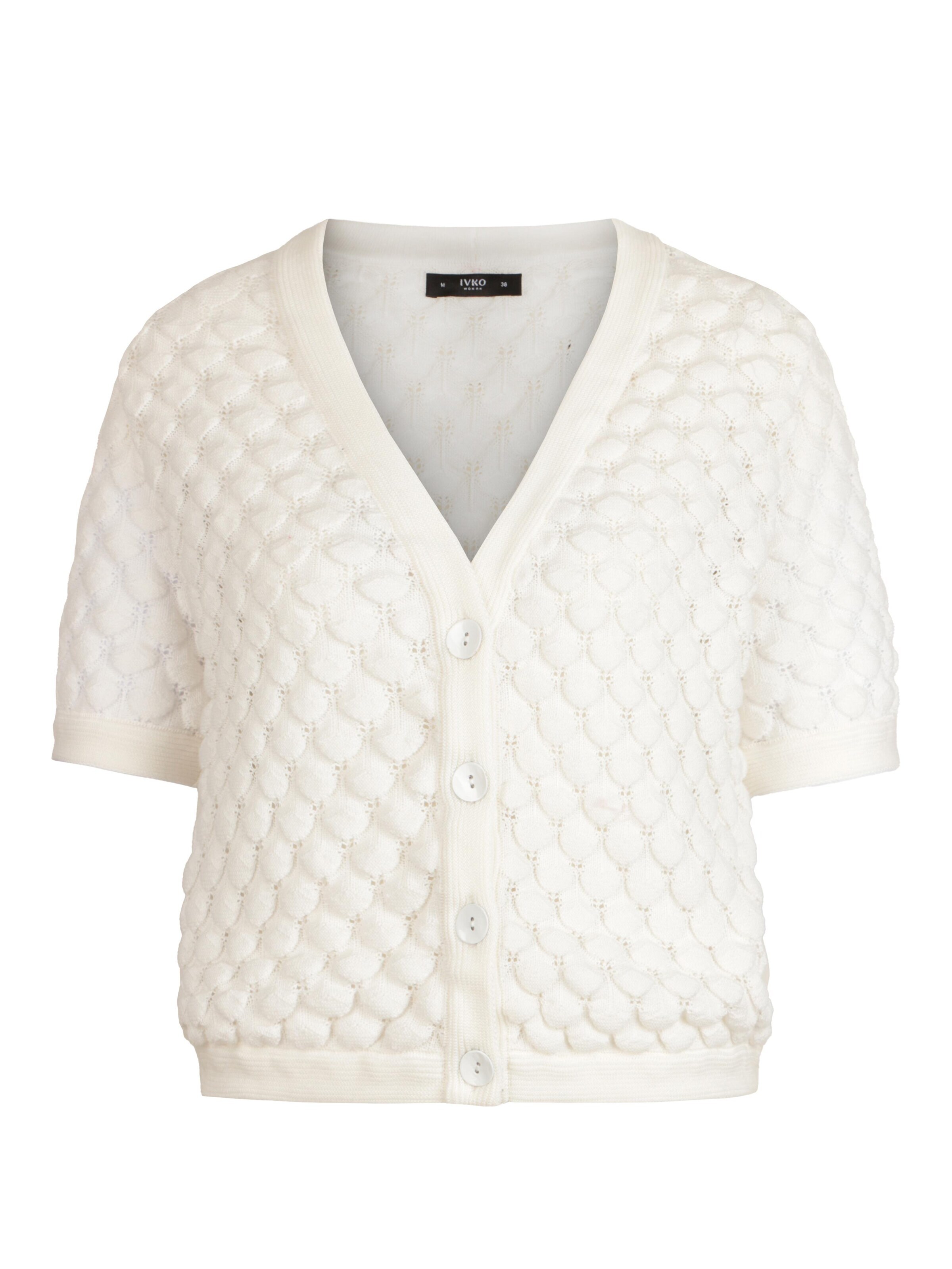 IVKO Knit Cardigan in White: front