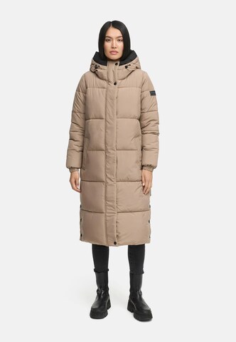 NAVAHOO Mantel 'Taublüte XIV' in Beige: Vorderseite