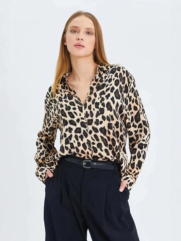 Camicia da donna di MixRay in beige: frontale
