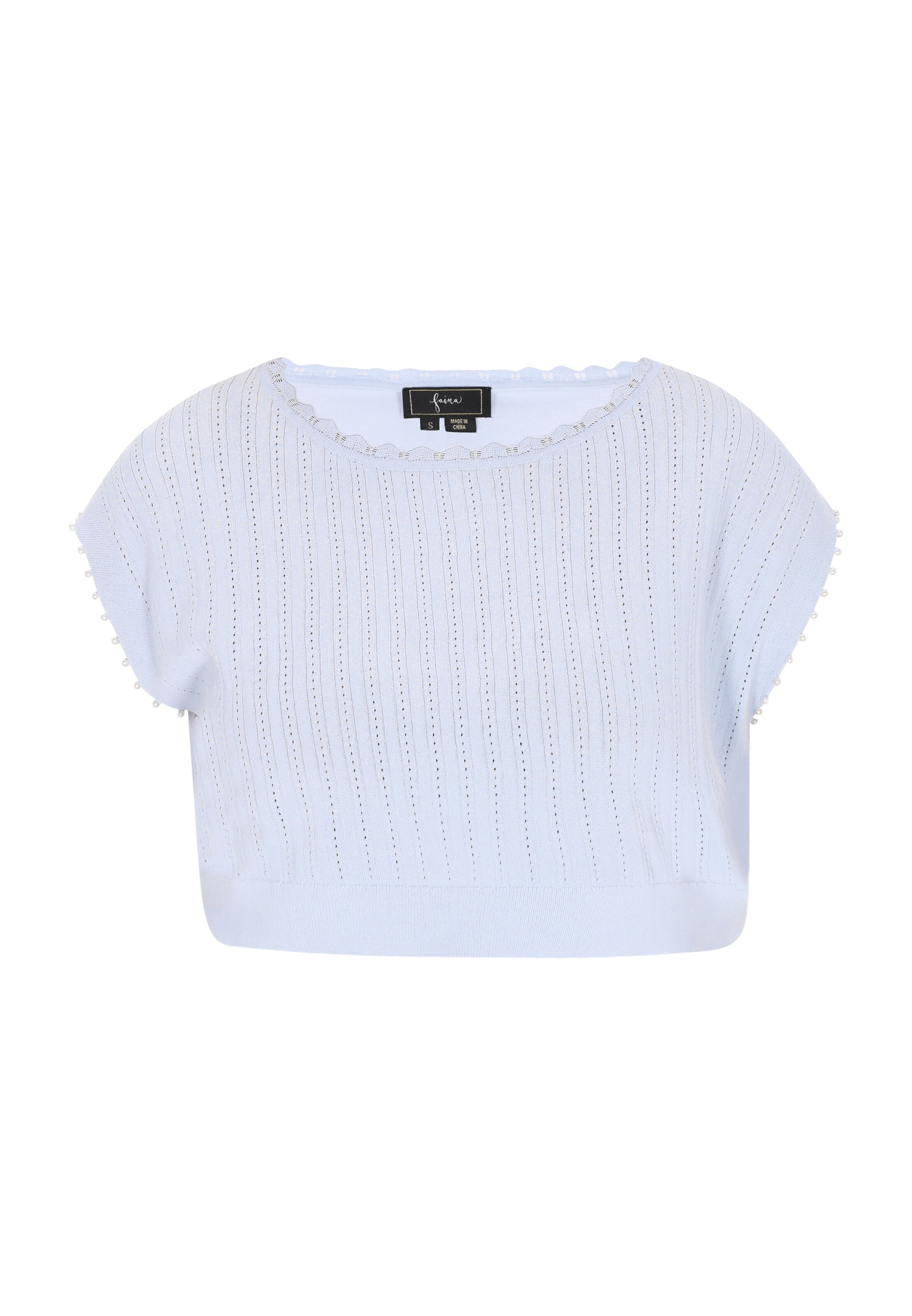 mėlyna faina Megzta palaidinė be rankovių 'Fashion Look': priekis