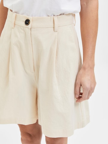 SELECTED FEMME Loose fit Pleat-Front Pants in Beige