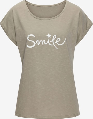 T-shirt BEACH TIME en vert : devant