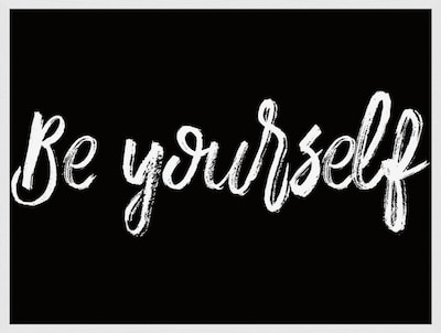 Liv Corday Bild 'Be Yourself' in weiß, Produktansicht