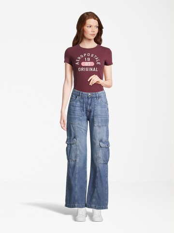 AÉROPOSTALE Wide leg Cargojeans in Blauw